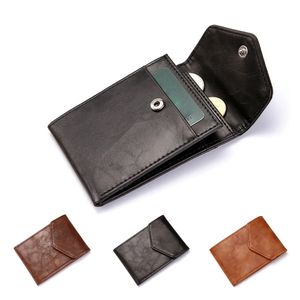 Kreativ tunn plånbok för män PU Läder Fold Bills Korthållare Hasp ID Kreditkort Väska Kvinnor Mini Coin Purse Pocket Wallet