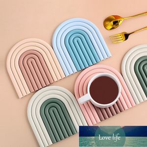 2in1 placemats for table rainbow heat insulation pad TPR soft rubber table-mat can be split anti scalding pad household kitchen Factory price expert design Quality