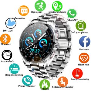 2021 Mannen Smart Horloge Hartslag Monitor IP68 Zwemmen Sport Luxe Antwoord Dial Bluetooth Call CAN Smartwatch voor Android iOS Heren