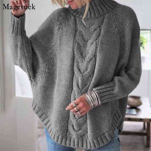 Jesień Zima Vintage Dzianiny Sweter Jumper Kobiety Luźny Z Długim Rękawem S Dla Solidnego Twist Pullover 11848 210512