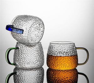 Kupalar Japon El Dövme Cam Su Fincan Ev Yeşil Çay Bira Soğuk İçecek Suyu Kolu Ile Ofis Kupa Drinkware Hediye