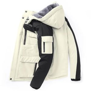 Erkek Ceketler Kış Sıcak Kalın Su Geçirmez Ceketler Erkek Sokak Giyim Parkas Palto Dış giyim Rüzgar Geçirmez Şapka Kar Putbazı Giysileri Artı Boyutu 8XL 220301