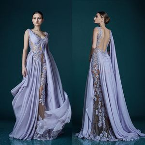 Beautiful Applique Evening Dress Sleeveless Purple Prom Dress Floor-length Custom Made Formal Party Gowns