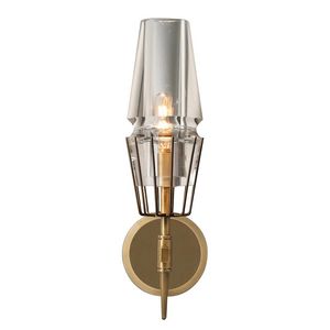 Lampada da parete moderna Claridges ottone vetro applique singola sala da pranzo ristorante soggiorno illuminazione a led