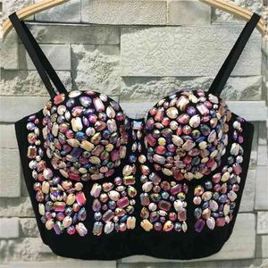 Women Fashion Color Bead Pearls Bustier Push Up Wedding Bralette Women's Bra Cropped Tube Top 210527