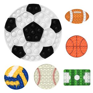 Novo Fidget Brinquedos Esportes Empurrão Bolha Bola Jogo Football Basquete World Cup Jouet Anti Stress Enfant Silicone