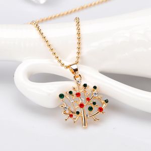 2021 Christmas Necklace Party Favor Santa Hat Snowman Bell Xmas Tree Decoration Pendant