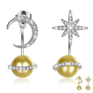 Wholesale universe earrings for sale - Group buy ZEMIOR Sterling Silver Stud Earring Universe Shining Star Moon Earrings For Women Round Austria Crystal Fine Jewelry