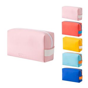 Portable PU cosmetic bag ladies cute hand wash bags candy waterproof storage case factory customization free ship 5pcs