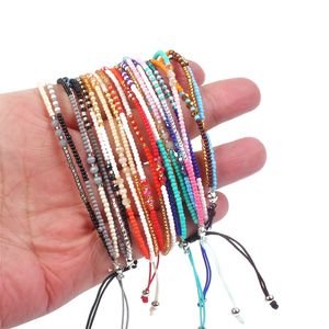 Handmade Adjustable Multilayer Small Colorful Beads Rope Cord Bracelet Jewelry for Woven Gift 1815 T2