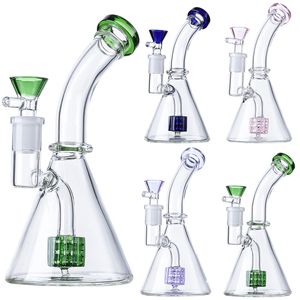 Мини-кальян Водопроводные трубы Dab Rig Нефтяные вышки с чашей Стеклянный бонг 14 мм Совместная насадка для душа Perc Пьянящий розовый Маленькие бонги Труба