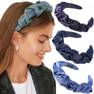 Fabric Pleated Hair Hoop Women Fashion Hair Band Headbands Elastic Shiny Color Bezel Hairbands Hair Accessories