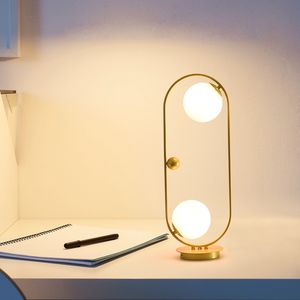Guld modern bordslampa med metall lampskärmsglas sängbord ljus enkla boklampor deco luminaria läsning belysning