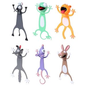 Bookmark Creative 3D Animal Cute Cartoon Book Mark Kawaii Cat Stereo Marker For Kids Learning Gift School Stationery Supplies