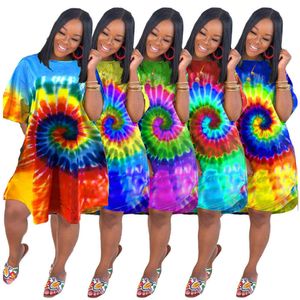 Tie Dyeing Dress Formal Dresses Summer Women Clothes Plus Size Ladies Party Fashion Club Casual Maxi Clothing Woman Classic G530HQI