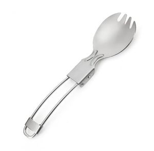 200 st Folding Rostfritt stål Sked Spork Gaffel Utomhus Camping Vandring Traveler Cook Sn2592