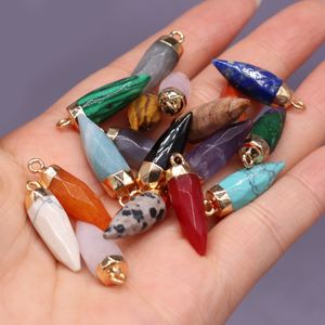 pendulum Chakra circular Cone Point Pendant healing Crystal Reiki Charms for Necklace jewelry making Amethyst Rose Quartz ACC