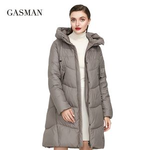 GASMAN khaki fashion warm winter jacket Women long sleeve thick parka coat hooded Female waterproof down jackets 19677 210819