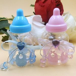 New Arrival Party Gift Wrap Baby Shower Favors Milk Bottle Candy Box With Bear Lace For Table Ornament