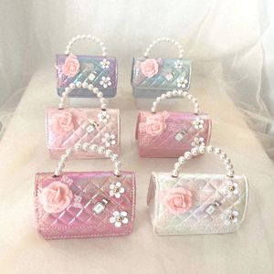 Mini bolsas de crianças coreanas Tote Bonito Flor Crossbody Bags para crianças Pequena bolsa de moedas meninas bolsa de festa bolsa