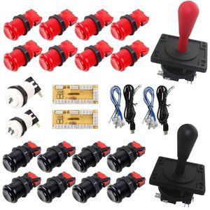 Oyun Denetleyicileri Joysticks 2 Oyuncu Arcade DIY Kit Happ 8 Yolu Joystick Push Düğmesi USB Kodlayıcı Mame Jamma