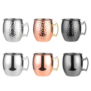 550 ml Moskau Mule Becher Edelstahl Gehämmert Kupfer Überzogene Bier Tasse Kaffee Tasse Bar Drinkware Tassen