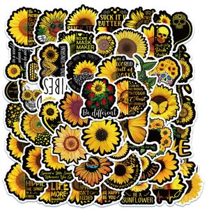 50PCS Pack No Repeats Sunflowers Stickers Graffiti Maker Lovely Cartoon Waterproof Luggage Cases Notebook Ipad Sticker Graffito DIY Yellow Flower Car Decals M064A