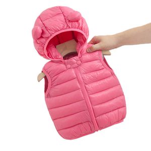 Bambina gilet con orecchio 2021 autunno inverno cotone in cotone abbigliamento per bambini con cappuccio boys wasitcoat vestiti bambini cappotto moda per neonati H0909