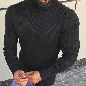 Maglione dolcevita lavorato a maglia da uomo inverno slim fit pullover a righe leggere maglione casual maglioni streetwear per Y0907