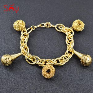 Braccialetti con ciondoli Gioielli soleggiati Bracciale grande per le donne Collegamento a catena a mano Dubai Fashion Party Risultati del regalo di nozze