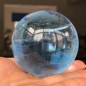 Dekorativa Objekt Figuriner Naturligt Blå Smält Sten Kristall Sphere Perfekt För Meditation Hem Dekoration Chakra Reiki