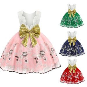 Baby Kids Lace Princess Paillettes Party Tutu Abiti per ragazze Infant Girl's Battesimo Compleanno Dress Toddler Carnival Vestidos Q0716