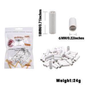120pcs/bag White Disposable Tobacco Cigarette Filter 18*6mm Smoking Accessories Tip Pre Rolled Smok Cigarettes Filters Holder Roll Paper Tips Smoke Rolling Papers