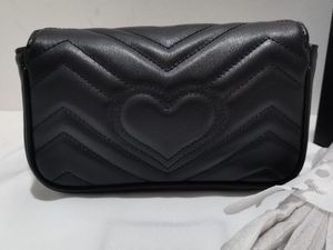 Realfine888 5A Taschen 476433 16,5 cm Marmont Matelass￩ Leder Super Mini Handtaschen für Damen mit Staubbeutel