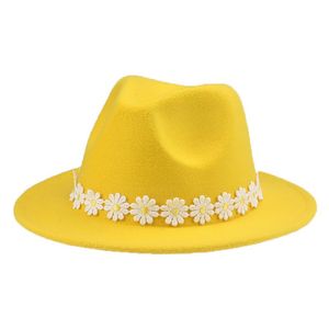 Wide Brim Hats Fedoras Women Cute Flowers Solid Parent-kids 52cm 58cm For White Black Fashionable Panama Hat Sombreros De Mujer