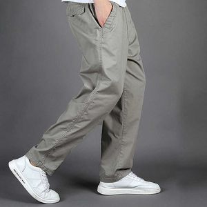 Wiosna i lato Mężczyźni Spodnie Casual Solid Color Spodnie Cargo Luźne Joggers Elastyczne Fitness Spodnie Running Proste Kombinezony X0723