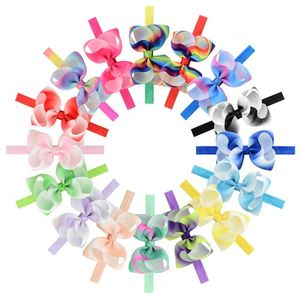 Baby-Stirnbänder Mädchen Farbverlauf Bunte große Schleifen Kinderband Boutique Kinder-Blasenblumen-Haarbänder Haarschmuck für Kleinkinder 16 Farben