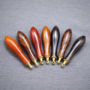 Natural Wooden Metal Spoon Snuff Bottle Snorter Smoking Sniffer Container Storage Box Case Portable Drop Shape Shovel Scoop Spice Miller Tool High Quality DHL Free