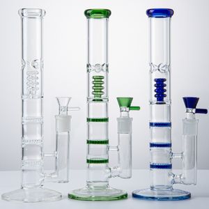 18mm kvinnliga gemensamma hookahs 5mm tjockispinne glas bongs trippel bikaka olja dab riggar fågelbur percolator med skål hr316