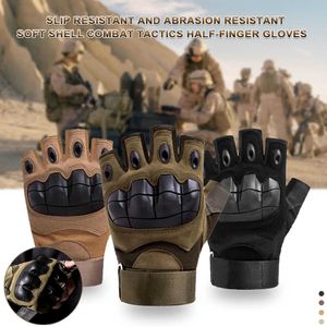 Men Fitness Military Anti-slip Anti-cut Wear-resistant Soft Shell Combat Tactical Half-finger Cycling Gloves