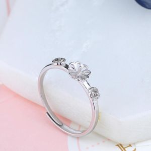 Cluster Rings Sterling Silver 925 Engagement Wedding Party Ring 6-9m Pearl Or Round Bead Semi Mount Fine Jewelry Gift Flower