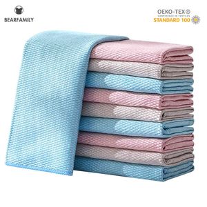 6PCS Kitchen Anti-Grease Wiping Rags Efficient Fish Scale Wipe Cloth Home Washing Dish Cleaning Towel 30*30cm