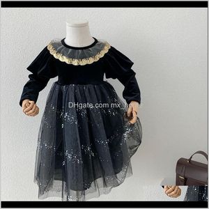 Dresses Clothing Baby Maternity Drop Delivery 2021 Kids Baby Girls Veet Sequined Princess Lolita Style Black Mesh Es Spring Ffy Party For Gir