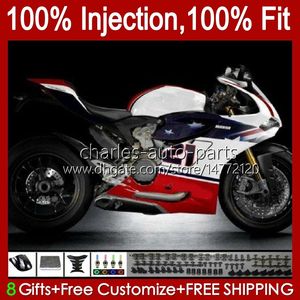 Ducati Panigale için Enjeksiyon Kalıp Perileri 899 1199 S R 899S 1199s Kırmızı Beyaz 12 13 14 15 16 Karoser 44no.59 899R 1199R 2012 2013 2014 2015 2015 2016 899-1199 12-16 OEM Bod