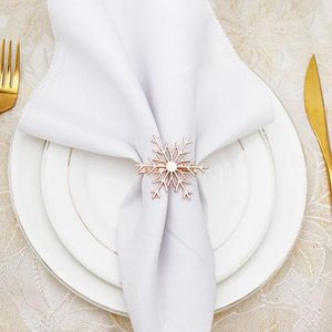 Napkin Rings Serviette Circle Solid Color Clip Alloy Long Lasting Useful Xmas Metal Snowflake Holder Buckle