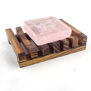 100pcs Soap Dishes 10.5*8*2cm Natural Wood Wooden Soaps Dish Storage Tray Holder Bath Shower Plate Bathroom Accessories DHL