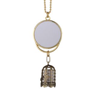 Party Favorit Blank Hängsmycke Sublimering Luftfräschare Termisk överföring Utskrift Freshener Anpassad DIY Gåva Runda Pendants Bird Cage Ornaments SN6296