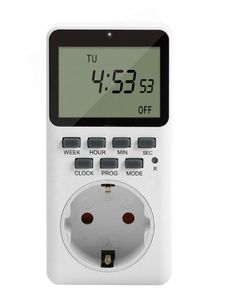 Timers Digital Timer Switch LCD Intelligent Program Socket 7Days Cycle Plug-In Outlet Hushåll Smart Tools EU/US/UK Plug