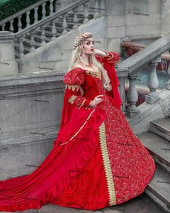 Abiti da sposa vintage fantasy medievale con maniche lunghe taglie forti Abito da sposa gotico vittoriano con lacci per Halloween Robes Soiree