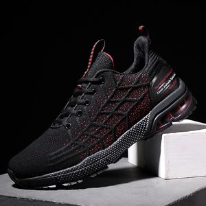 2021 Ankomst Toppkvalitet Sport Running Skor Mens Fly Knit Bekväma andningsbara Triple Black Outdoor Trainers Sneakers 40-45 Y-8809